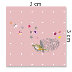 Motif à coudre oiseau cage 3x3cm