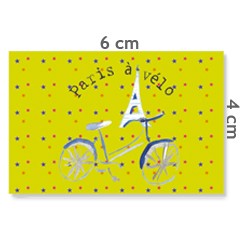 Motif à coudre Paris à vélo 4x6cm