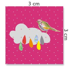 Motif à coudre oiseau nuages 3x3cm