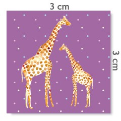 Motif à coudre girafes parme