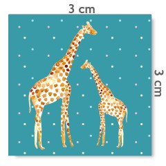 Motif à coudre girafes turquoise